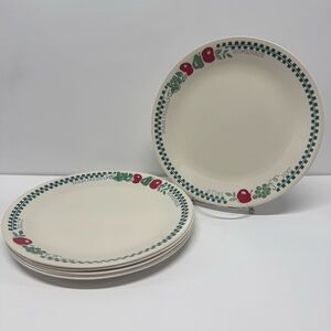 Corelle FARM FRESH Dinner Plates Green Check Set of 6 Corning 10 1/4”